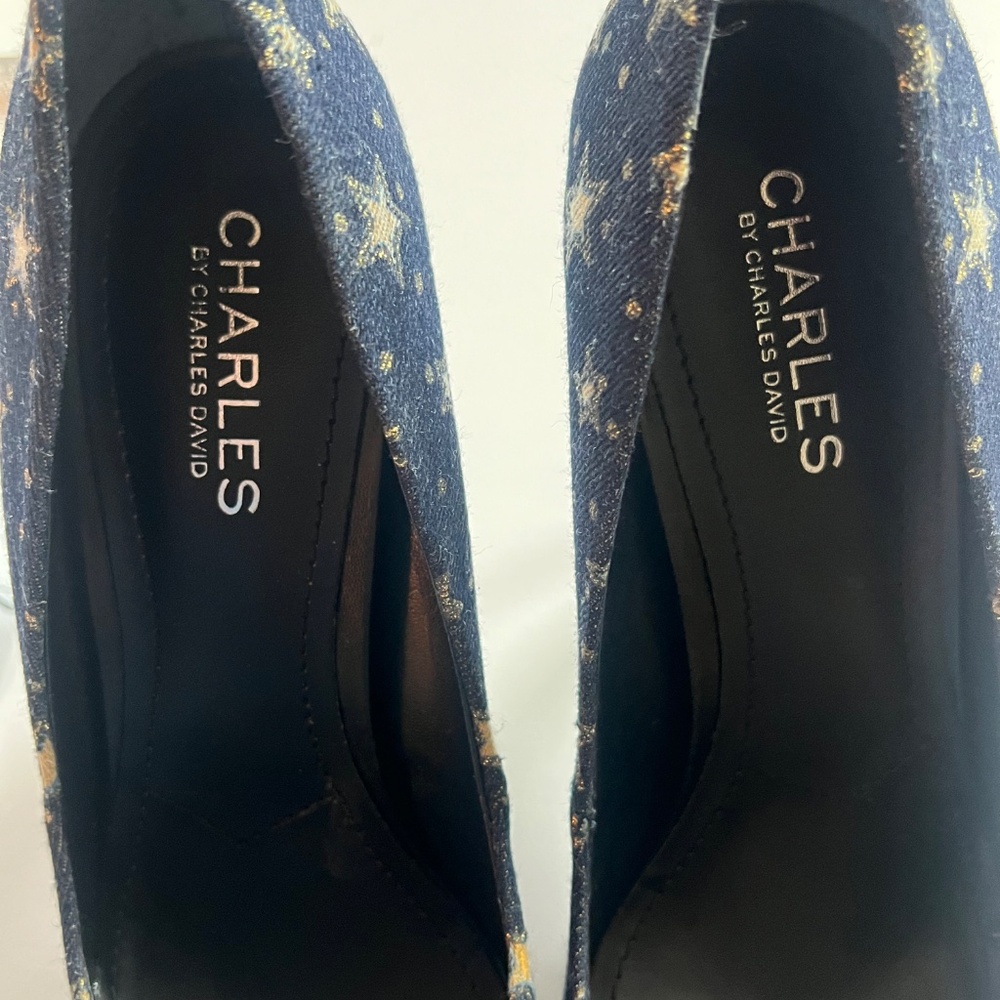 Free People Charles By Charles David Denim Star Stiletto Heels Women's size 9M - Picture 5 of 8